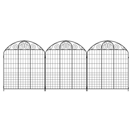 Vigoro Rockdale 43.8 in. Black Steel Fence Panel
