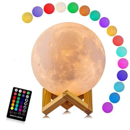 Moon Lamp, LOGROTATE 16 Colors LED 3D Print