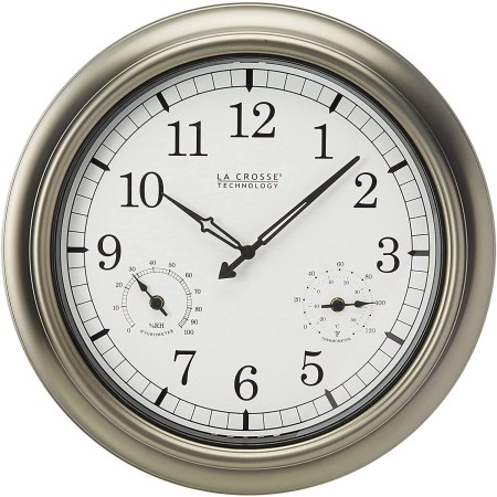  La Crosse Technology WT-3181P Metal Clock, 18 Inch