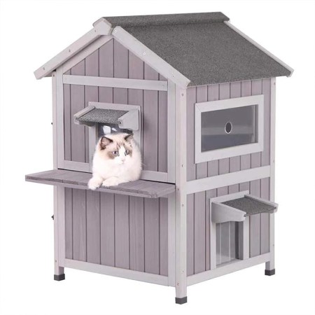 Aivituvin Cat House Outdoor Cat Shelter Weatherproof