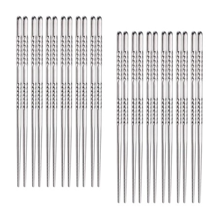 Hiware 12-Pairs Reusable Metal Chopsticks