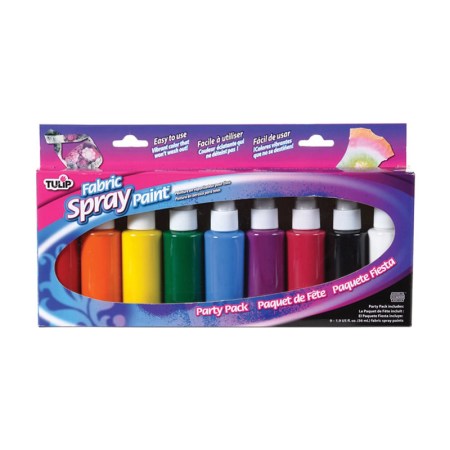 Tulip Permanent Fabric Spray Paint, 9 Pack, Rainbow