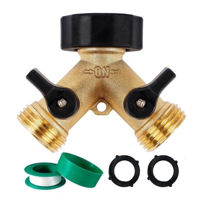 The Best Garden Hose Splitter Option Biswing Garden 2-Way Brass Hose Splitter