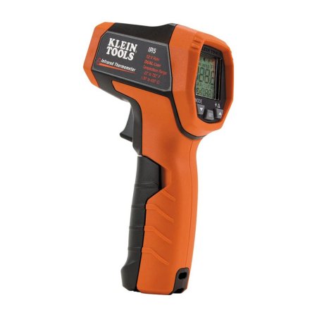 The Klein Tools IR5 Dual-Laser Infrared Thermometer on a white background.