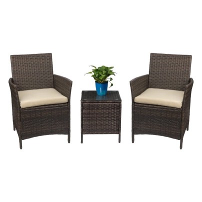 The Best Patio Chairs Option: Devoko 3-Piece Wicker Patio Furniture Set