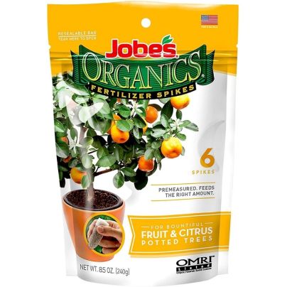 The Best Citrus Fertilizer Options: Jobe’s Organics Fruit & Citrus Fertilizer, 6 Spikes