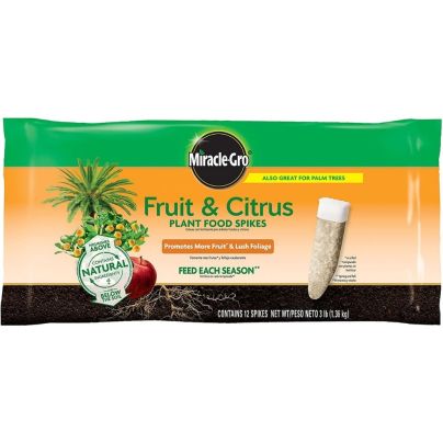 The Best Citrus Fertilizer Options: Miracle-Gro Fruit & Citrus Plant Food Spikes, 12