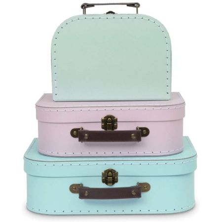 Jewelkeeper Paperboard Suitcases, Set of 3