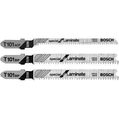 The Best Saw Blade For Cutting Laminate Flooring Options: Bosch T503 3-Piece Hardwood/Laminate Flooring T-Shank