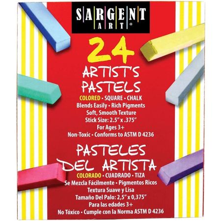 Sargent Art 22-4124 Colored Square Chalk Pastels