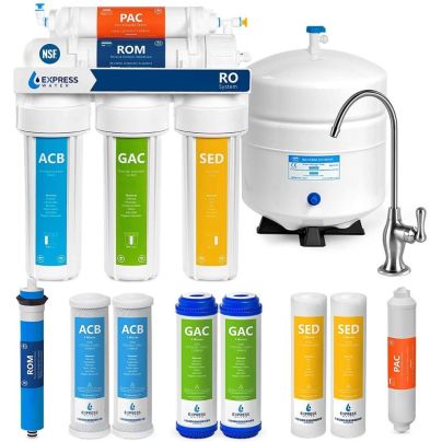 Express Water RO5DX Reverse Osmosis Filtration System on a white background
