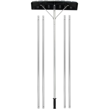  The Goplus Roof Snow Removal Rake Tool and additional handle pieces on a white background.