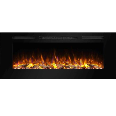 PuraFlame Alice 50 Inches Recessed Electric Fireplace on a white background
