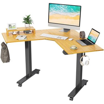 The Best Sit Stand Desks Option: FEZIBO L-Shaped Electric Standing Desk
