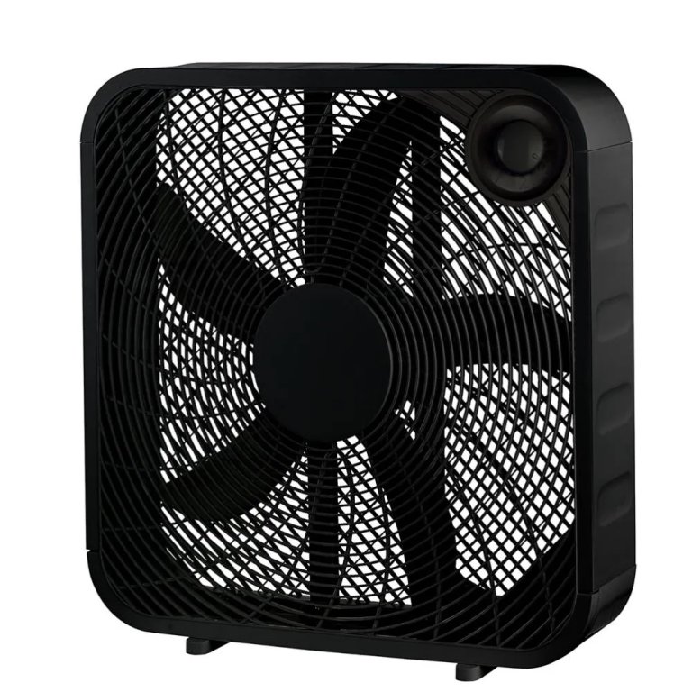 The Utilitech 20 3-Speed Box Fan on a white background