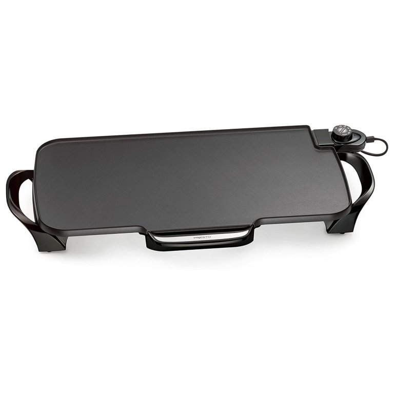 Presto Electric Flat Top Griddle with Handles on a white background