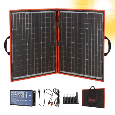 The Best Portable Solar Panel Option: Dokio 100W 18V Portable Foldable Solar Panel Kit