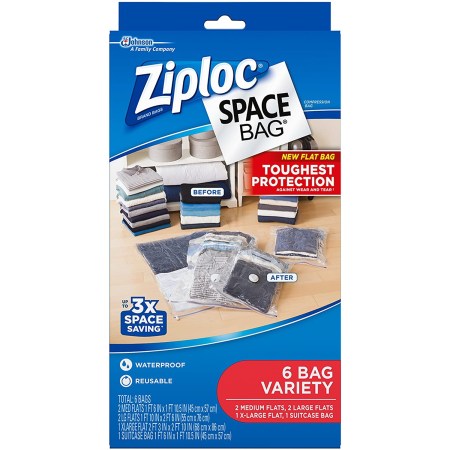 Ziploc Flat Space Bags, Pack of 6