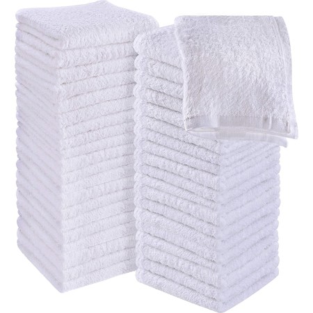 Utopia Towels Cotton White Washcloths Set