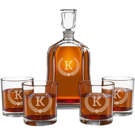 Froolu Personalized Whiskey Decanter Set