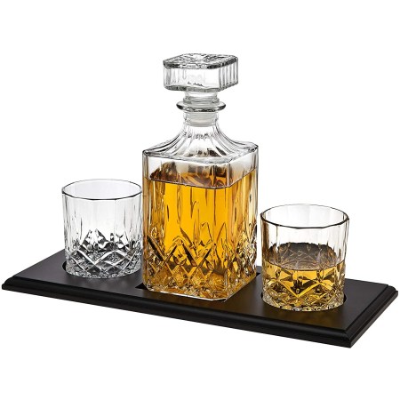 Godinger Whiskey Decanter and Glasses Barware Set