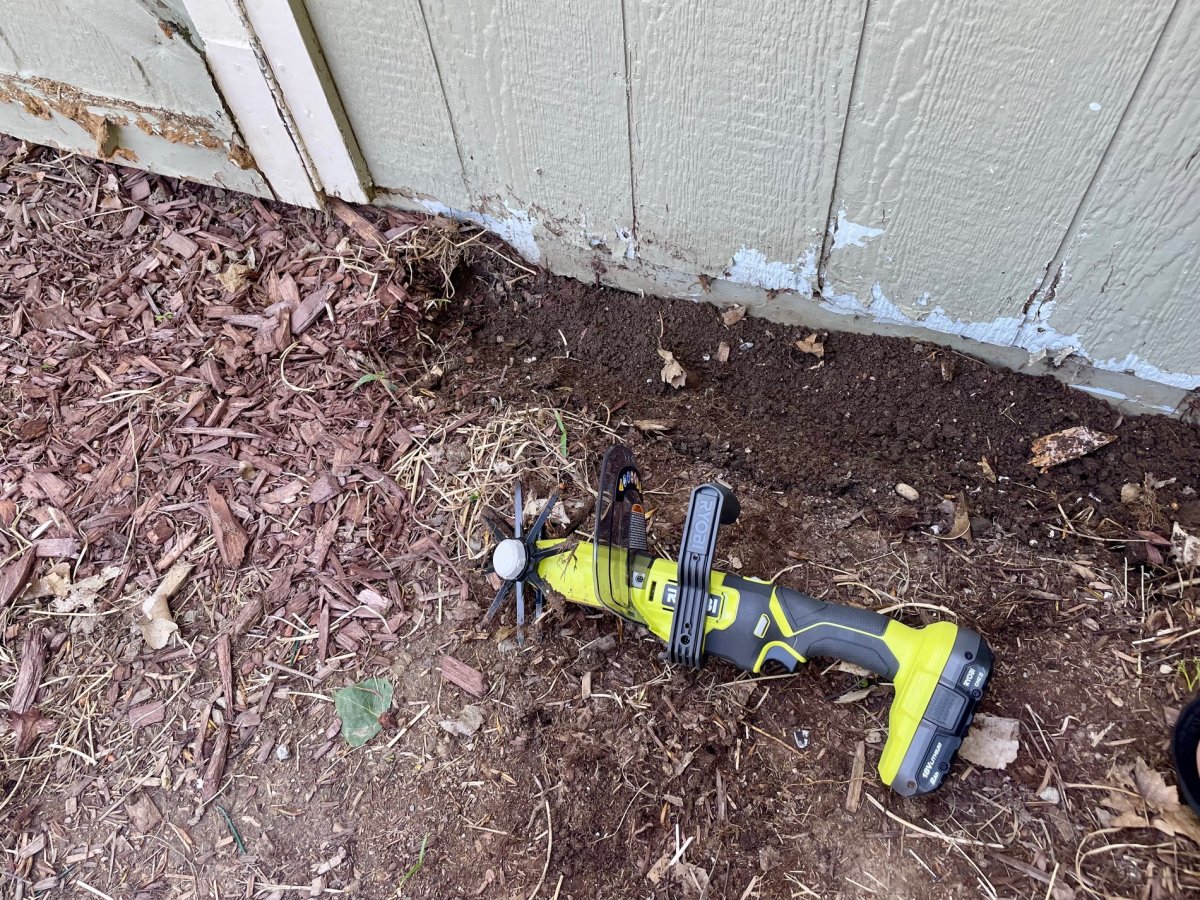 Ryobi 18V One+ Compact Cultivator Kit after tilling