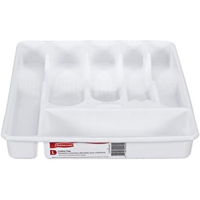 The Best Flatware Organizer Option: Rubbermaid Cutlery Tray, Large, White