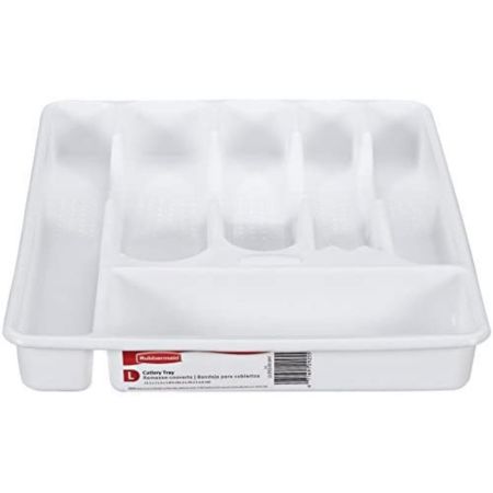 Rubbermaid Cutlery Tray, Large, White