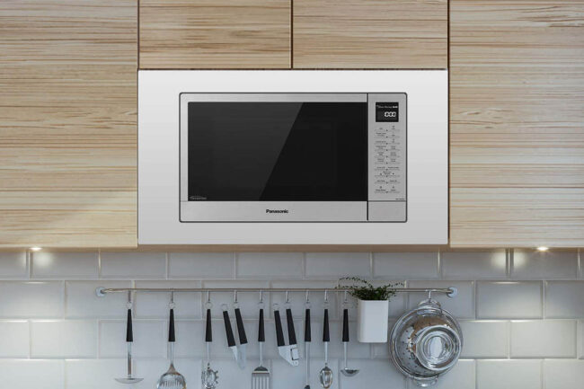 A built-in microwave convection oven
