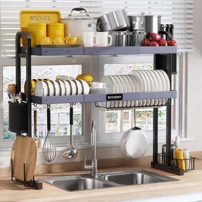The Best Over-the-Sink Dish Rack Option: Boosiny Over-Sink 2-Tier Dish Drying Rack