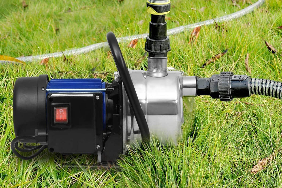 The Best Shallow Well Pump Option sits on grass
