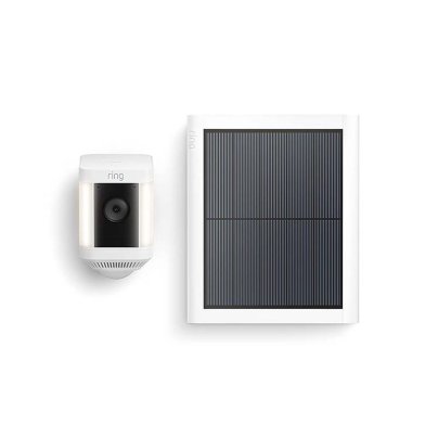 Ring Spotlight Cam Plus Solar Camera on a white background