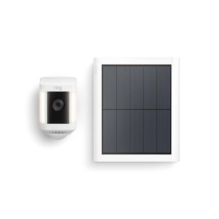  Ring Spotlight Cam Plus Solar Camera on a white background