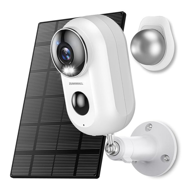  Zumimall 2K Outdoor Battery-Operated Security Camera on a white background