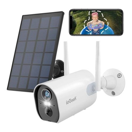  ieGeek 2K 3MP Wire-Free Battery Camera on a white background