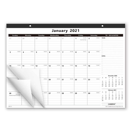 Cabbrix 2021 Year Monthly Desk Calendar