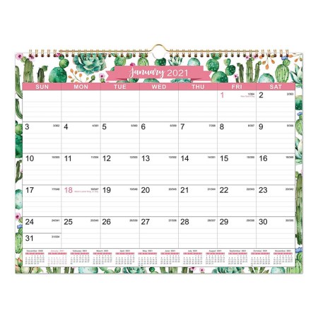 Maalbok 2021 Calendar - 12 Months Wall Calendar