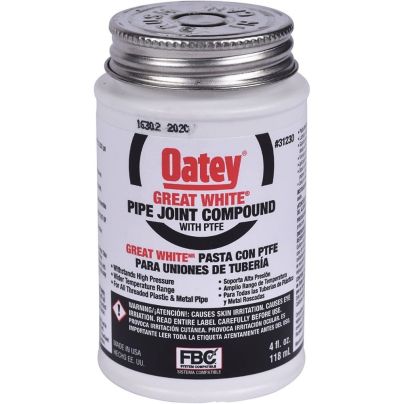 The Best Pipe Thread Sealant Option: Oatey 31230 Pipe Joint Compound with PTFE with Brush