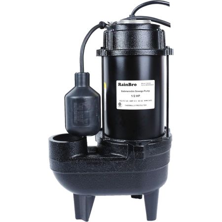 RainBro 1/2 HP Cast Iron Submersible Sewage Pump