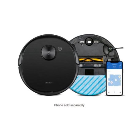 The Ecovacs Deebot Ozmo T8 AIVI Robot Vacuum Cleaner on a white background.