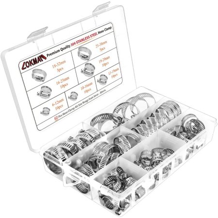  Best Hose Clamps Options: Hose Clamp, LOKMAN 60 Pieces Stainless Steel