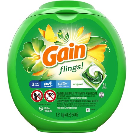 Gain flings Liquid Laundry Detergent Pacs