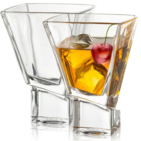 JoyJolt Carre 2-Piece Cocktail Glasses Set
