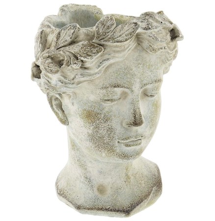 Distinctive Designs Female Statue Head Cement Planter