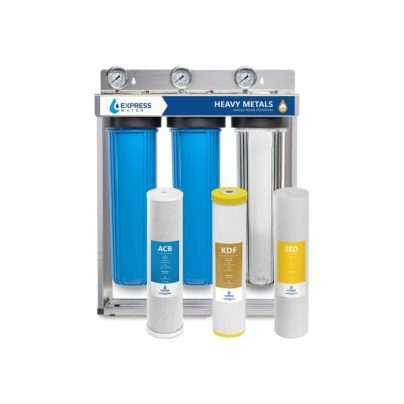 Express well water filtration system on a white background