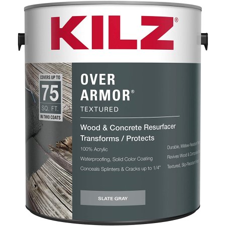  The Best Concrete Resurfacer Option: KILZ Over Armor Textured Wood_Concrete Coating