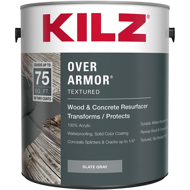  The Best Concrete Resurfacer Option: KILZ Over Armor Textured Wood_Concrete Coating