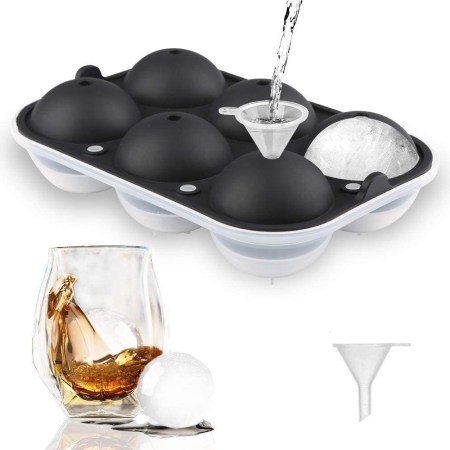 TGJOR Ice Cube Trays 2.5” Ice Sphere Tray with Lid