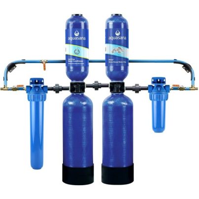 Aquasana well water filtration system on a white background