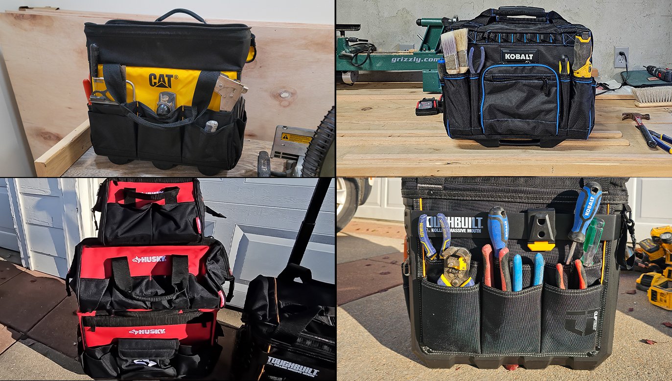 WELKINLAND 22-Inch Rolling Tool Bag With Wheels - 48 Pockets, Waxed Canvas, Heavy Duty For HVAC & Technicians